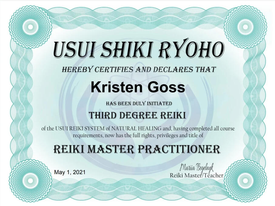 Usui Shiki Ryoho Reiki Master Practitioner